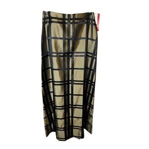 VTG JS Collections Acetate Gold Plaid Maxi Skirt Deadstock NWT Church Formal 4